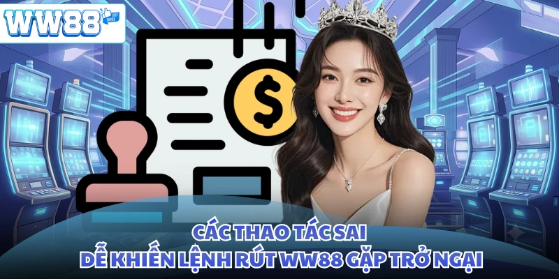 Các thao tác sai dễ khiến lệnh rút WW88 gặp trở ngại